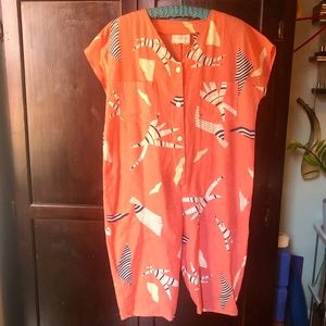 Vintage 80's Coral Linen Jumpsuit